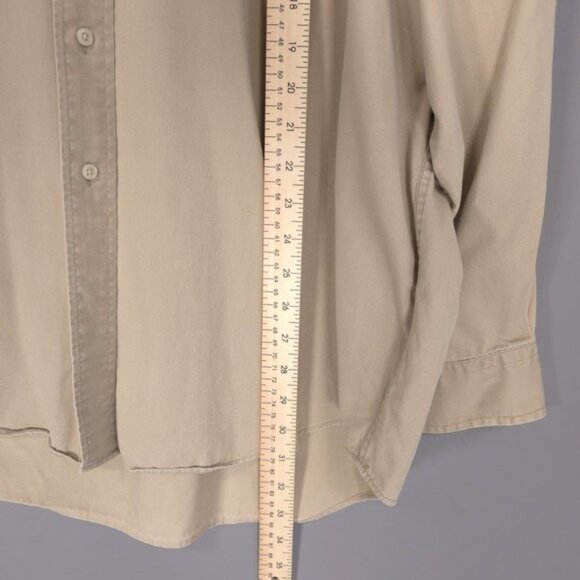 RALPH LAUREN Men's Shirt BLAKE Size XL Vintage SINGAPORE MADE Cotton Tan Brown - Picture 5 of 9